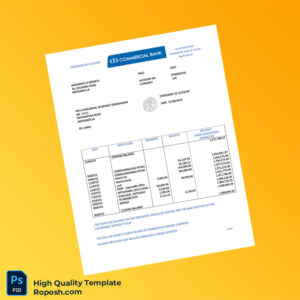 Sri Lanka Commercial Bank Statement Template in Word and PDF formats
