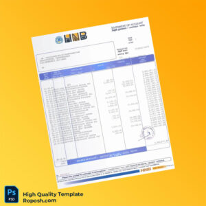 Sri Lanka HNB Bank Statement Template in Word and PDF formats 2 page