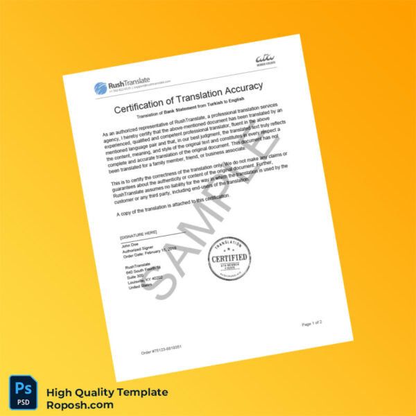 Turkey Bank Statement Template in Word and PDF formats 2 page