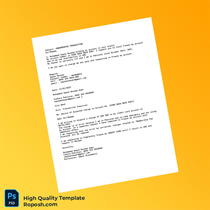 UAE City Bank Statement Template in Word and PDF formats UAE City Bank Statement Template in Word and PDF formats