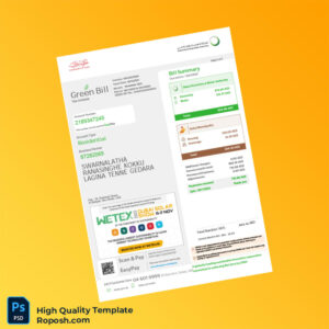 UAE Dubai Electricity And Water Authority Editable Invoice Template in Word and PDF formats 3 page