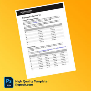 UK Edinburgh City Council Editable Council Tax Charges Leaflet Template in Word and PDF formats