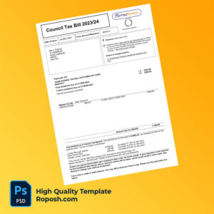 UK England Harrow Council Editable Council Tax Bill Template in Word and PDF formats
