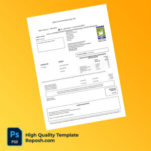 UK Hartlepool Borough Council Editable Council Tax Bill Template in Word and PDF formats