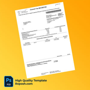 UK Liverpool City Council Editable Council Tax Bill Template in Word and PDF formats