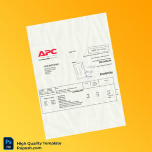 UK APC by Schneider Electric Editable Electricity Bill Template in Word and PDF formats
