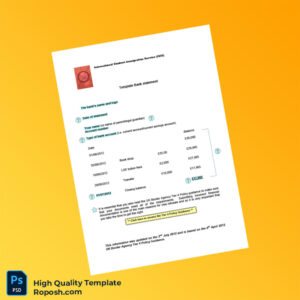 UK Bank Statement Template in Word and PDF formats