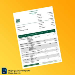 UK Cooperative Bank Statement Template in Word and PDF formats 5 page