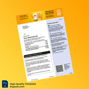 UK Editable Electricity Bill Template in Word and PDF formats