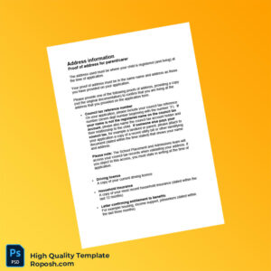 UK Editable Proof of Address Guide Template in Word and PDF formats 2 page