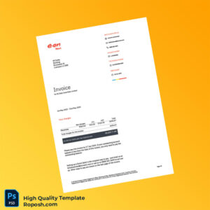 UK Editable Utility Bill Template in Word and PDF formats 4 page