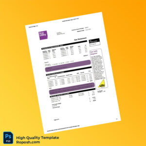UK First Utility Editable Gas Bill Template in Word and PDF formats