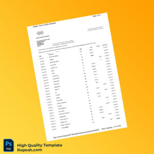UK Halifax Bank Statement Template in Word and PDF formats 3 page