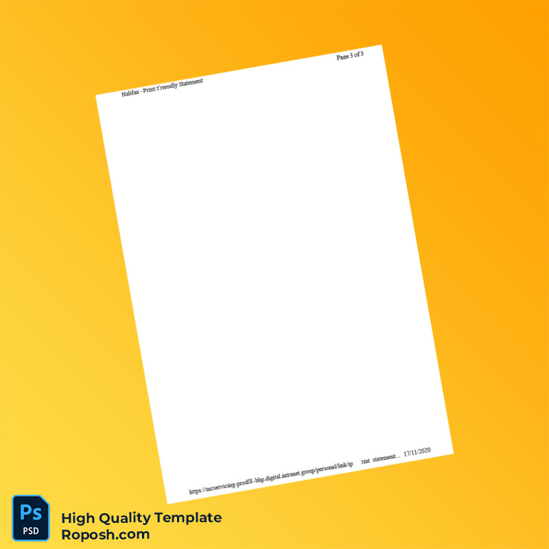 UK Halifax Bank Statement Template in Word and PDF formats 3 page UK Halifax Bank Statement Template in Word and PDF formats 3 page