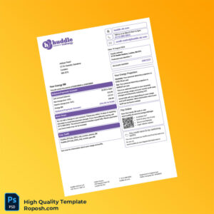 UK Huddle Energy Editable Utility Bill Template in Word and PDF formats 4 page