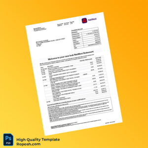 UK NatWest Bank Statement Template in Word and PDF formats 2 page