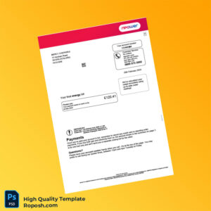 UK npower Editable Energy Bill Template in Word and PDF formats