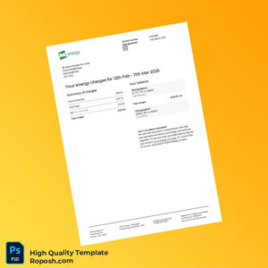 UK OVO Energy Editable Electricity Bill Template in Word and PDF formats 4 page