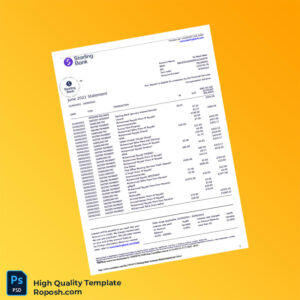 UK Starling Bank Statement Template in Word and PDF formats 2 page UK Starling Bank Statement Template in Word and PDF formats 2 page