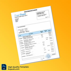 UK Your Bank Bank Statement Template in Word and PDF formats UK Your Bank Bank Statement Template in Word and PDF formats