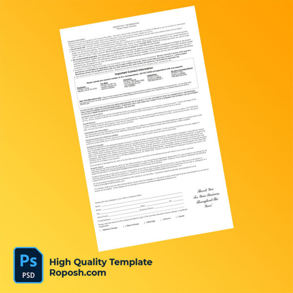 US Cenlar Editable Mortgage Statement Template in Word and PDF formats