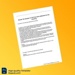 US Hollybuster Bank Statement Template in Word and PDF formats