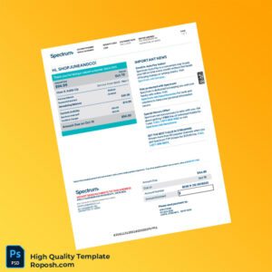US Spectrum Editable Utility Bill Template in Word and PDF formats 3 page