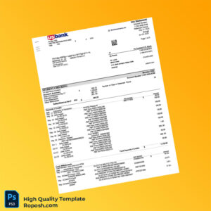 US U S Bank Statement Template in Word and PDF formats 3 page