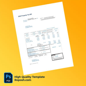 USA City of El Dorado Editable Property Tax Bill Template in Word and PDF formats