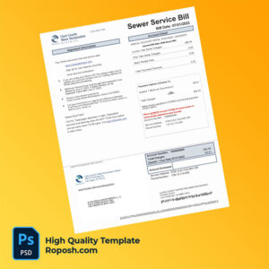 USA Clark County Water Reclamation District Editable Sewer Service Bill Template in Word and PDF formats
