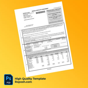 USA DeKalb County Property Appraisal Department Editable Property Tax Bill Template in Word and PDF formats