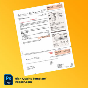 USA Georgia Georgia Power Editable Electricity Bill Template in Word and PDF formats