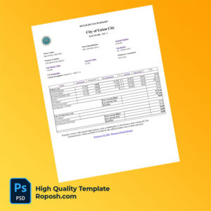 USA Georgia Union City Editable Property Tax Bill Template in Word and PDF formats
