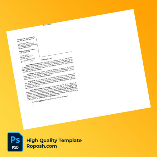 USA Illinois Cook County Treasurer Editable Property Tax Bill Template in Word and PDF formats