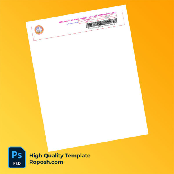 USA Sindh Multan Electric Power Company Editable Electricity Bill Template in Word and PDF formats