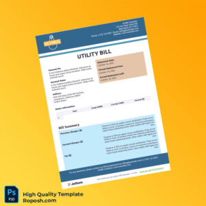 USA ACME Company Editable Utility Bill Template in Word and PDF formats 3 page