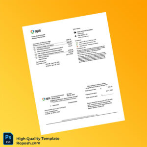 USA APS Editable Utility Bill Template in Word and PDF formats