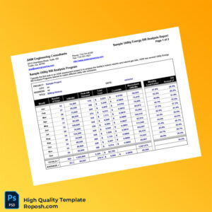 USA ASW Engineering Consultants Editable Utility Bill Analysis Template in Word and PDF formats 2 page