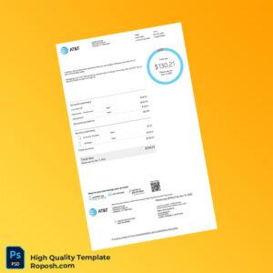 USA AT T Bill Summary Template in Word and PDF formats 4 page