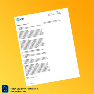 USA AT T Bill Summary Template in Word and PDF formats 4 page | roposh