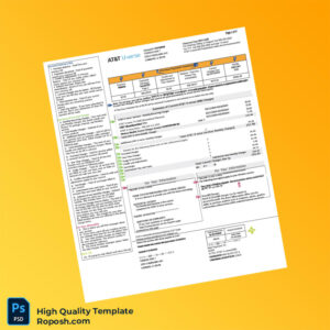 USA AT T U-verse Editable Utility Bill Template in Word and PDF formats