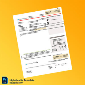 USA Alabama Power Editable Electricity Bill Template in Word and PDF formats 5 page USA Alabama Power Editable Electricity Bill Template in Word and PDF formats 5 page