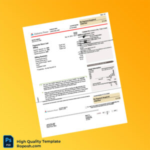 USA Alabama Power Editable Utility Bill Template in Word and PDF formats 4 page