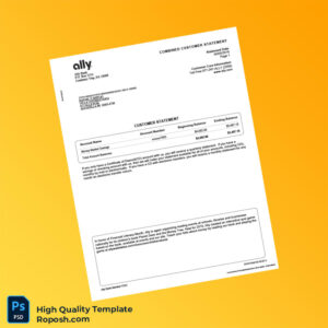 USA Ally Bank Statement Template in Word and PDF formats 4 page
