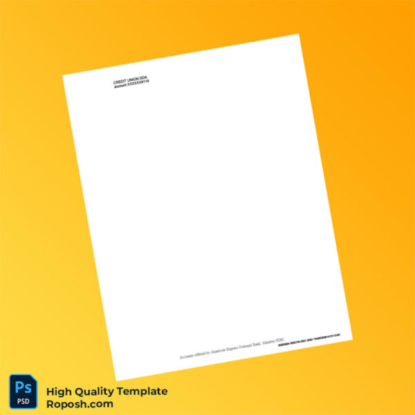 USA American Express Bank Statement Template in Word and PDF formats 5 page