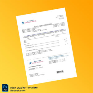 USA American Water Editable Water_Sewer Service Bill Template in Word and PDF formats