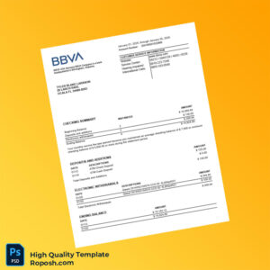 USA BBAV Bank Statement Template in Word and PDF formats