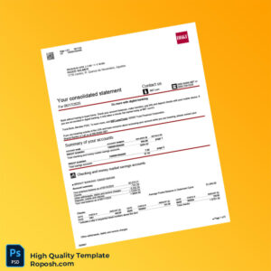 USA BBT Bank Statement Template in Word and PDF formats 5 page