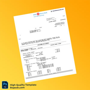 USA BMO Harris Bank Statement Template in Word and PDF formats 4 page