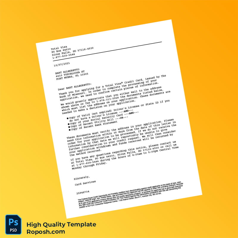 USA Bank of Missouri Editable Visa Application Document Request Template in Word and PDF formats USA Bank of Missouri Editable Visa Application Document Request Template in Word and PDF formats